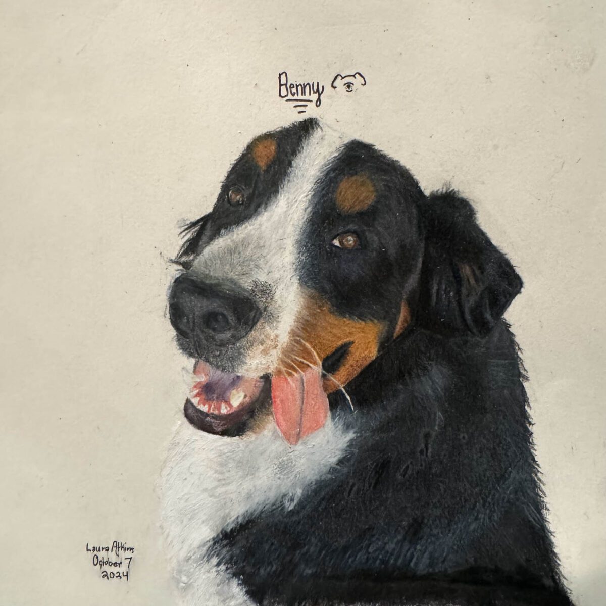 Benny - Burnese Drawing in Colored Pencil